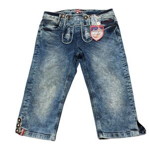 Rare New with Tags German Ladies Almgwand Ladies Capri Jeans Size EU 38